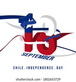 Typography of 18 number for Chile Independence Day when celebrate on 18 september.
