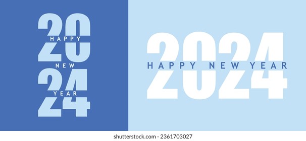 Typography 2024 logo design concept. New creative cover design with happy new year 2024.