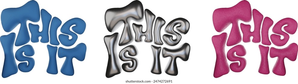typography 3d illustration for poster design