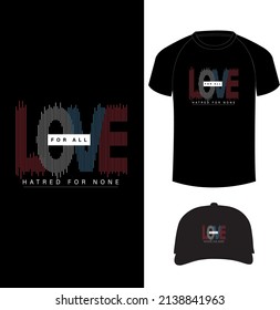 Typografisches abstraktes T-Shirt-Design mit T-Shirt und Cap-up-Modell