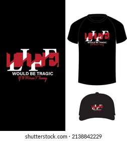 Diseño de camisetas abstractas de tipografía con mofa de camiseta y gorra