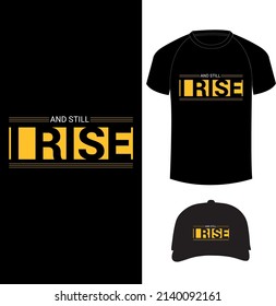 Typography abstract T-shirt design with T-shirt and cap mockup