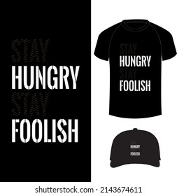 Typography abstract T-shirt design with T-shirt and cap mockup