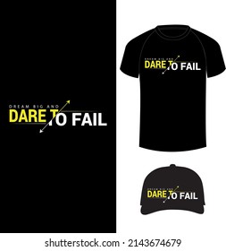 Typography abstract T-shirt design with T-shirt and cap mockup