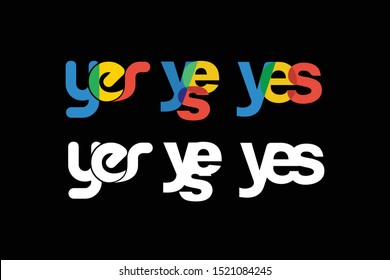 Typography Abstract Of YES Logo Inspiration