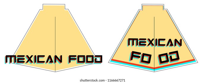 typography against the Mayan pyramid Mexican food creative logo