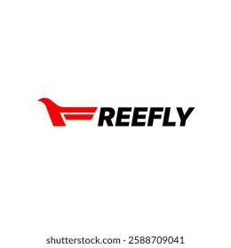 Typography airpots logo with "freefly" writing