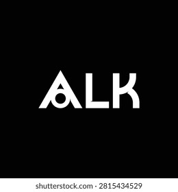 Typography alk monogram logo design with stylized letter a character