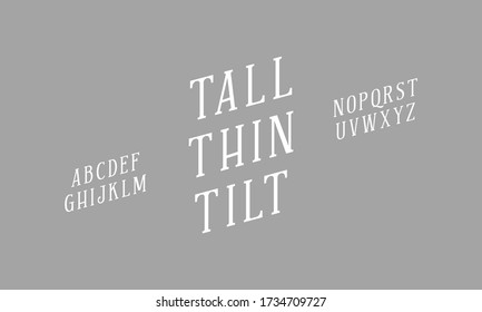 Typography alphabet design. Italic stylish typeface set a to z. Vector illustration.