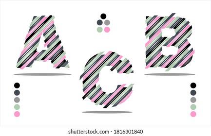 a typography alphabet font with a predominance of four colors will give a cheerful and fresh nuance.