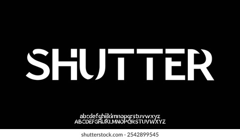 Typography alphabet fonts with bold style. Sport and action technology. Strong and power letter tech font. Vector illustration
