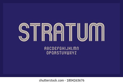 Typography alphabet lines style. A to Z display font. Vector illustration.