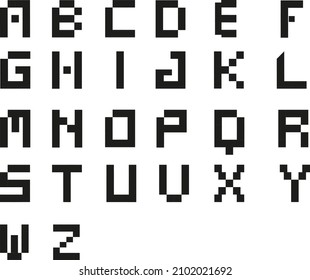 TYPOGRAPHY WITH ALPHABET IN PIXEL ART