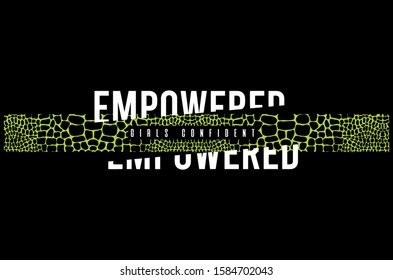 typography with animal textured slogan print for apparel