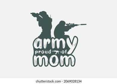 typography army mom t-shirt design.