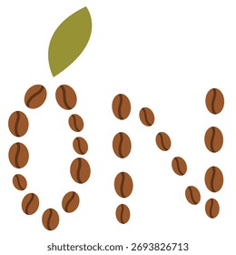 Typografie Kunst Kaffeebohnen kreative Beschriftung Zusammensetzung bilden
