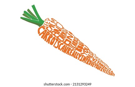 Typography art, design of a carrot with carrot puns, carrot quotes, jokes, hand-drawn, vector illustration