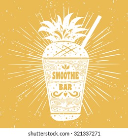 Typography art. Motivational poster with smoothie. Carrot. For print on T-shirts and bags. Hand draw Inspirational Typography Lettering