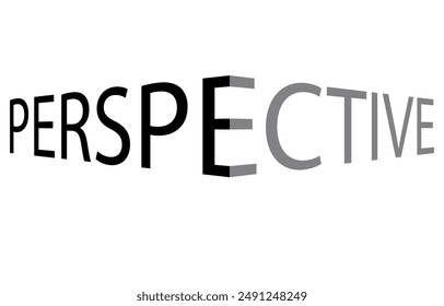 Typography art of the word ‘PERSPECTIVE’ creating a visual illusion of depth and dimension.