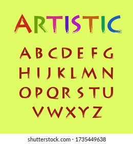 typography of artistic font for calligraphy look