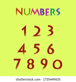 typography of artistic numbers for calligraphy look