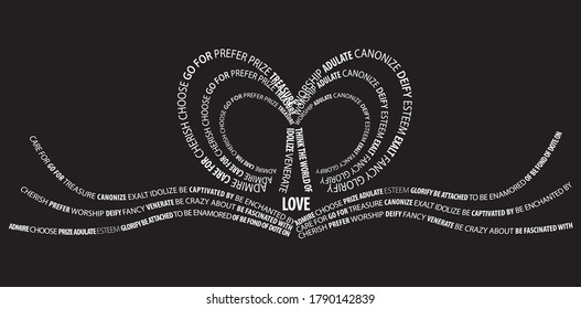 Typography artwork design with synonym words