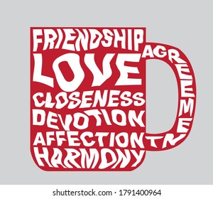 Typography artwork design with synonym words
