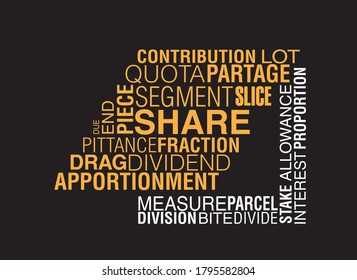 Typography artwork design with synonym words