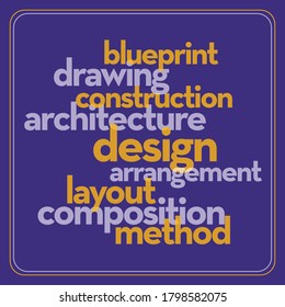 Typography artwork design with synonym words