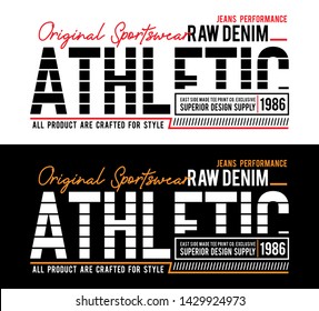 typography athletic sport slogan for t-shirt printing design and various uses, vector image.