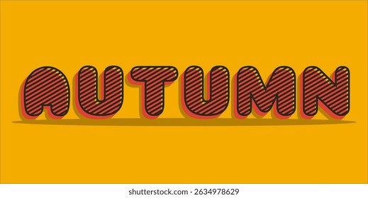 typography AUTUMN word art illustration, editable text effect, eps file format
