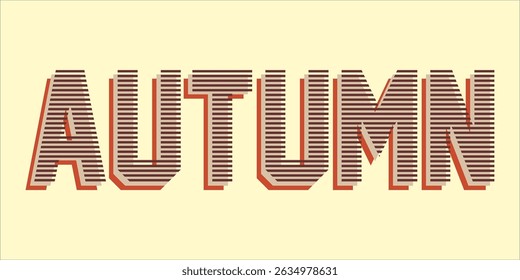 typography AUTUMN word art illustration, editable text effect, eps file format