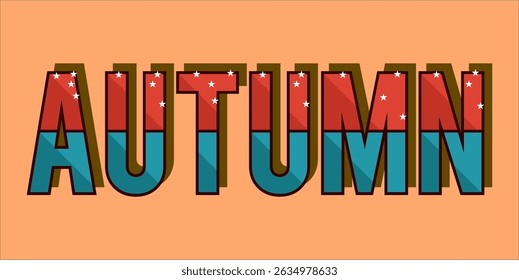 typography AUTUMN word art illustration, editable text effect, eps file format