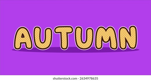 typography AUTUMN word art illustration, editable text effect, eps file format