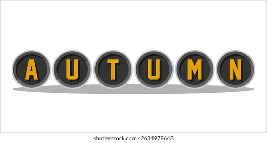 typography AUTUMN word art illustration, editable text effect, eps file format