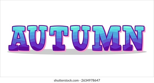 typography AUTUMN word art illustration, editable text effect, eps file format