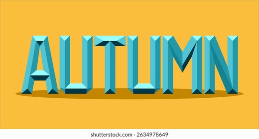 typography AUTUMN word art illustration, editable text effect, eps file format