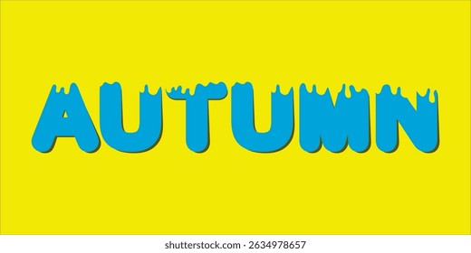 typography AUTUMN word art illustration, editable text effect, eps file format