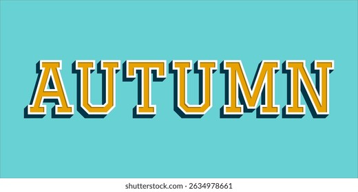 typography AUTUMN word art illustration, editable text effect, eps file format