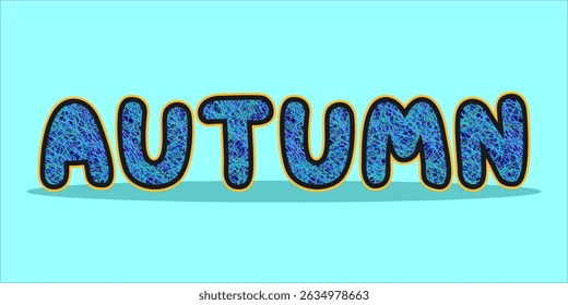 typography AUTUMN word art illustration, editable text effect, eps file format