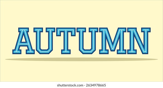 typography AUTUMN word art illustration, editable text effect, eps file format