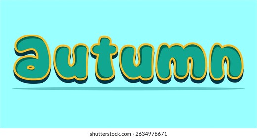 typography AUTUMN word art illustration, editable text effect, eps file format