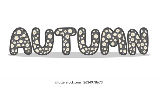 typography AUTUMN word art illustration, editable text effect, eps file format