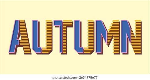 typography AUTUMN word art illustration, editable text effect, eps file format
