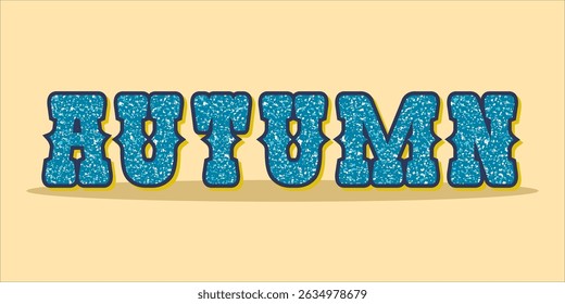 typography AUTUMN word art illustration, editable text effect, eps file format