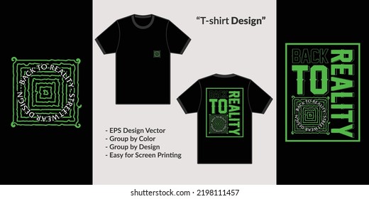 Typography back to reality streetwear theme design for premium tshirt vector clothing merchandise