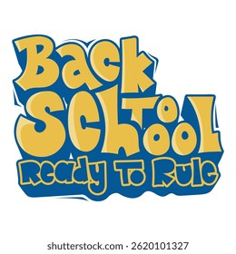 Typography of back to school in 3d style design for school campaign. back to school background template design