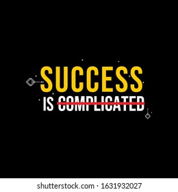 Typography Background About Success. modern typographic style.