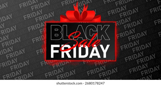 Plano de fundo tipográfico para Black Friday. Banner minimalista moderno Black Friday com vermelho