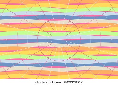 Typography background in summer fruity cocktail tones, styled with soft bend horizontal bands backdrop